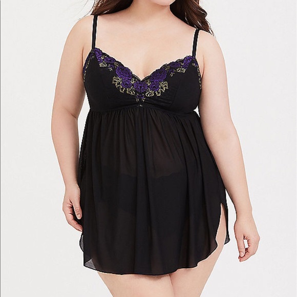 torrid Other - Nwt Torrid black mesh purple lace Babydoll Nightie